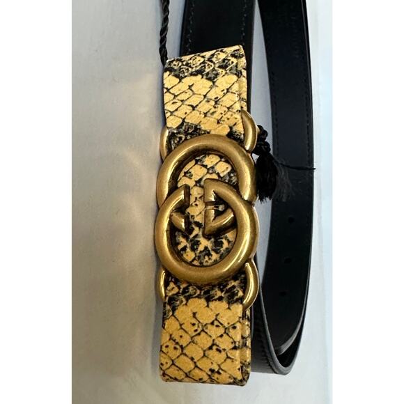 Gucci GG Buckle Women\'s Black Leather Belt 80/32 Made in Italy 745788 NWOT main image 6